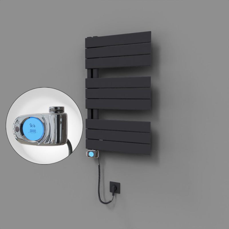 Sirius Dekoratif Elektrikli Havlupan 500x800 Koyu Antrasit (Musa Termostat) 300W - 1SIR05000800B6TE3030