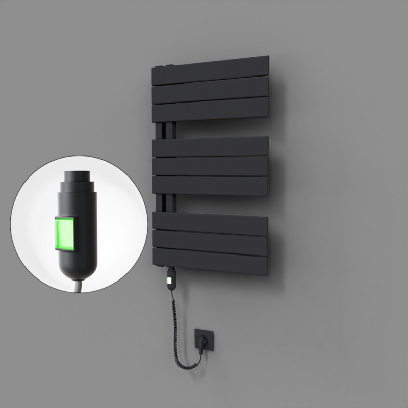 Sirius Dekoratif Elektrikli Havlupan 500x800 Koyu Antrasit (On/Off Düğmeli) 300W - 1SIR05000800B6TE1030