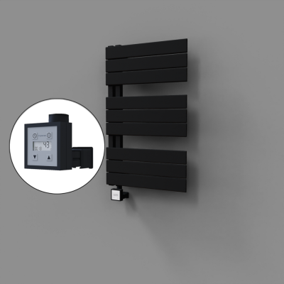 Radiva - Sirius Dekoratif Elektrikli Havlupan 500x800 Siyah (KTX3 Termostat) 300W - 500