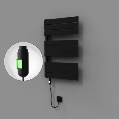 Radiva - Sirius Dekoratif Elektrikli Havlupan 500x800 Siyah (On/Off Düğmeli) 300W - 500