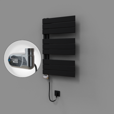 Radiva - Sirius Dekoratif Elektrikli Havlupan 500x800 Siyah (Thesis Termostat) 300W