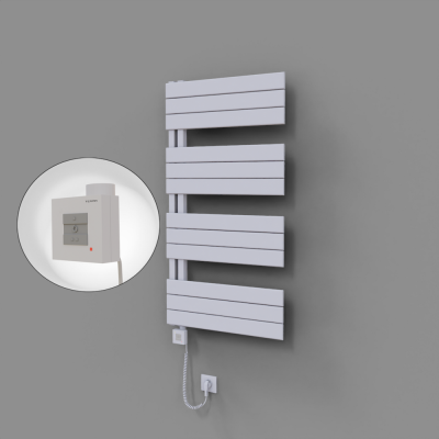 Radiva - Sirius Dekoratif Elektrikli Havlupan 600x1150 Beyaz (KTX1 Termostat) 600W Spiral Kablolu