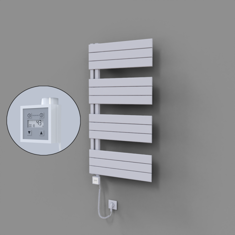 Sirius Dekoratif Elektrikli Havlupan 600x1150 Beyaz (KTX3 Termostat) 600W Spiral Kablolu - 1SIR06001150B1TE7060-K