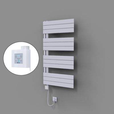 Radiva - Sirius Dekoratif Elektrikli Havlupan 600x1150 Beyaz (KTX4 Termostat) 600W Spiral Kablolu