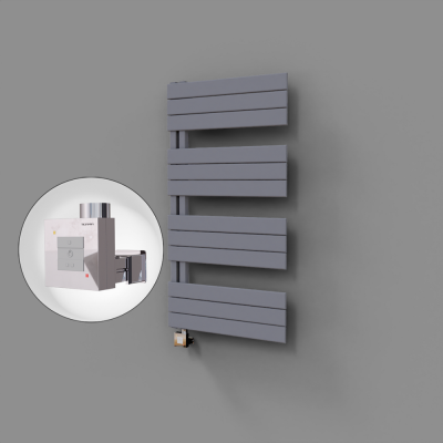 Radiva - Sirius Dekoratif Elektrikli Havlupan 600x1150 Gri (KTX1 Termostat) 600W