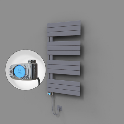 Radiva - Sirius Dekoratif Elektrikli Havlupan 600x1150 Gri (Musa Termostat) 600W