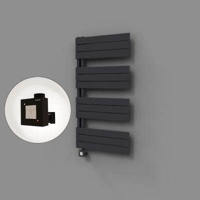 Radiva - Sirius Dekoratif Elektrikli Havlupan 600x1150 Koyu Antrasit (KTX1 Termostat) 600W (1)