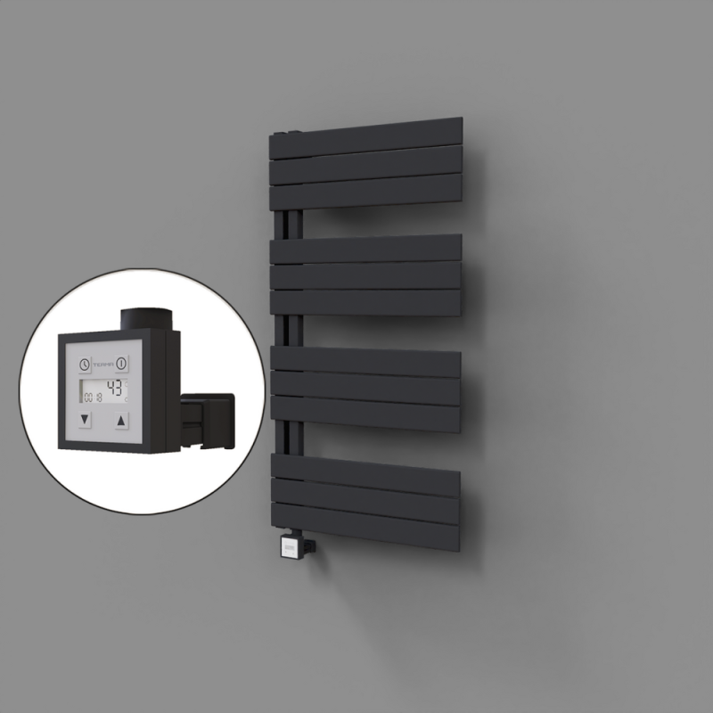 Sirius Dekoratif Elektrikli Havlupan 600x1150 Koyu Antrasit (KTX3 Termostat) 600W - 1SIR06001150B6TE7060