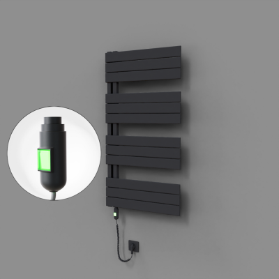 Radiva - Sirius Dekoratif Elektrikli Havlupan 600x1150 Koyu Antrasit (On/Off Düğmeli) 600W