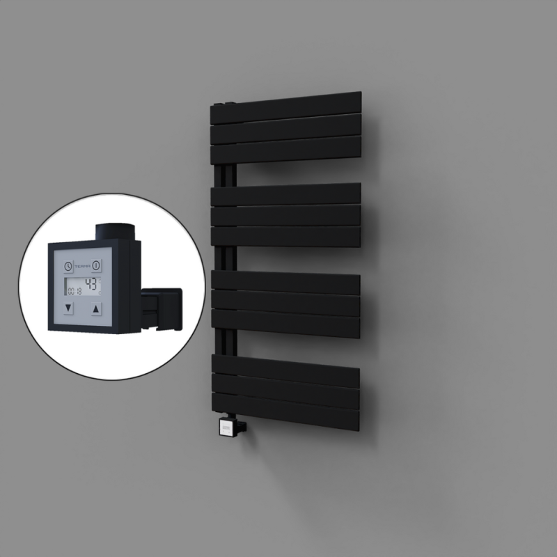 Sirius Dekoratif Elektrikli Havlupan 600x1150 Siyah (KTX3 Termostat) 600W - 1SIR06001150B3TE7060