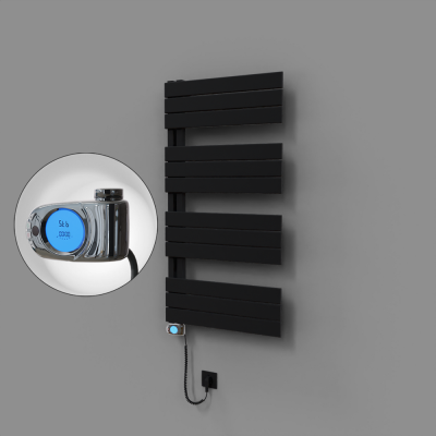 Radiva - Sirius Dekoratif Elektrikli Havlupan 600x1150 Siyah (Musa Termostat) 600W