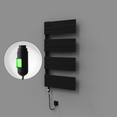 Radiva - Sirius Dekoratif Elektrikli Havlupan 600x1150 Siyah (On/Off Düğmeli) 600W