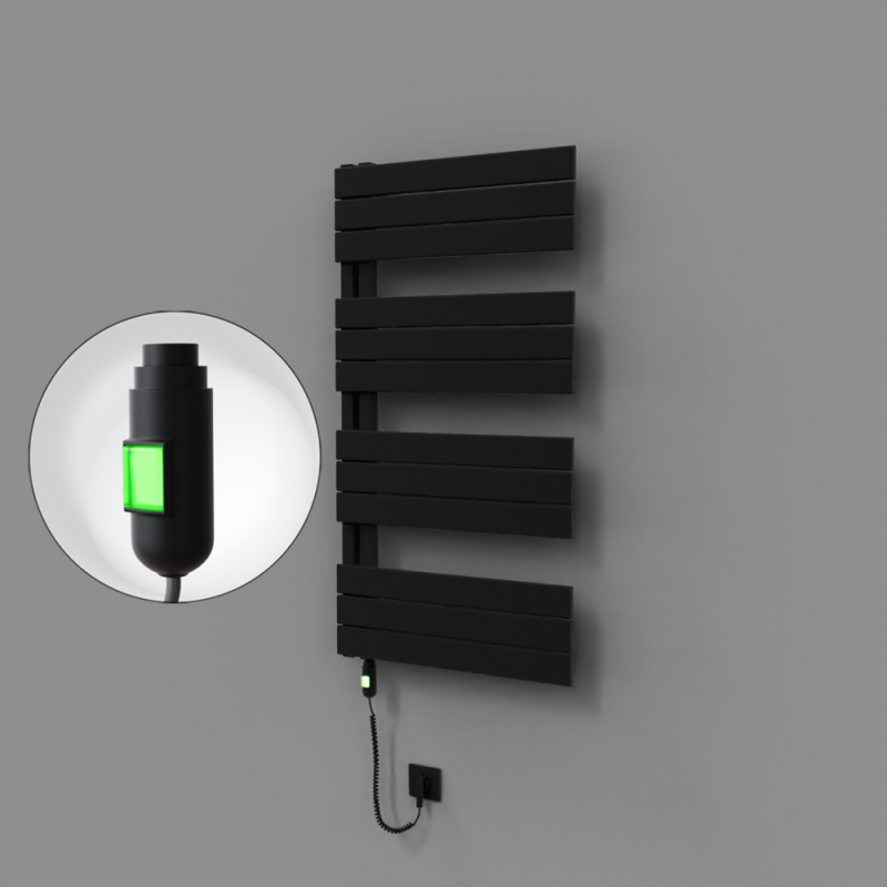 Sirius Dekoratif Elektrikli Havlupan 600x1150 Siyah (On/Off Düğmeli) 600W - 1SIR06001150B3TE1060