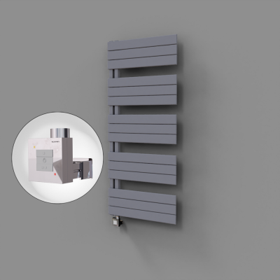 Radiva - Sirius Dekoratif Elektrikli Havlupan 600x1400 Gri (KTX1 Termostat) 1000W