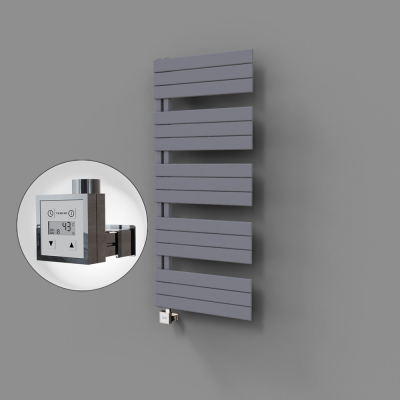 Radiva - Sirius Dekoratif Elektrikli Havlupan 600x1400 Gri (KTX3 Termostat) 1000W