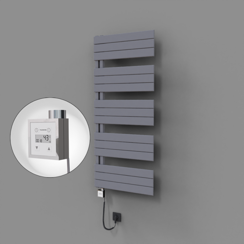 Sirius Dekoratif Elektrikli Havlupan 600x1400 Gri (KTX3 Termostat) 1000W Spiral Kablolu - 1SIR06001400B4TE7100-K