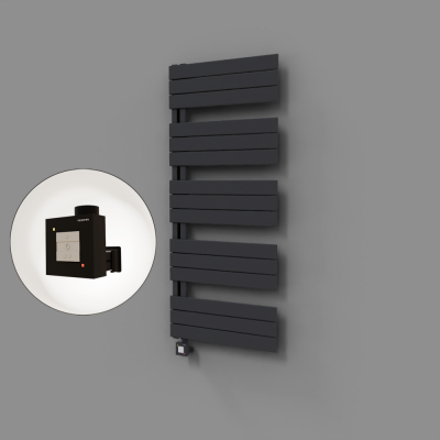 Radiva - Sirius Dekoratif Elektrikli Havlupan 600x1400 Koyu Antrasit (KTX1 Termostat) 1000W (1)