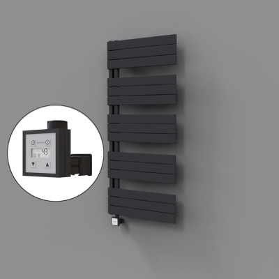 Radiva - Sirius Dekoratif Elektrikli Havlupan 600x1400 Koyu Antrasit (KTX3 Termostat) 1000W (1)