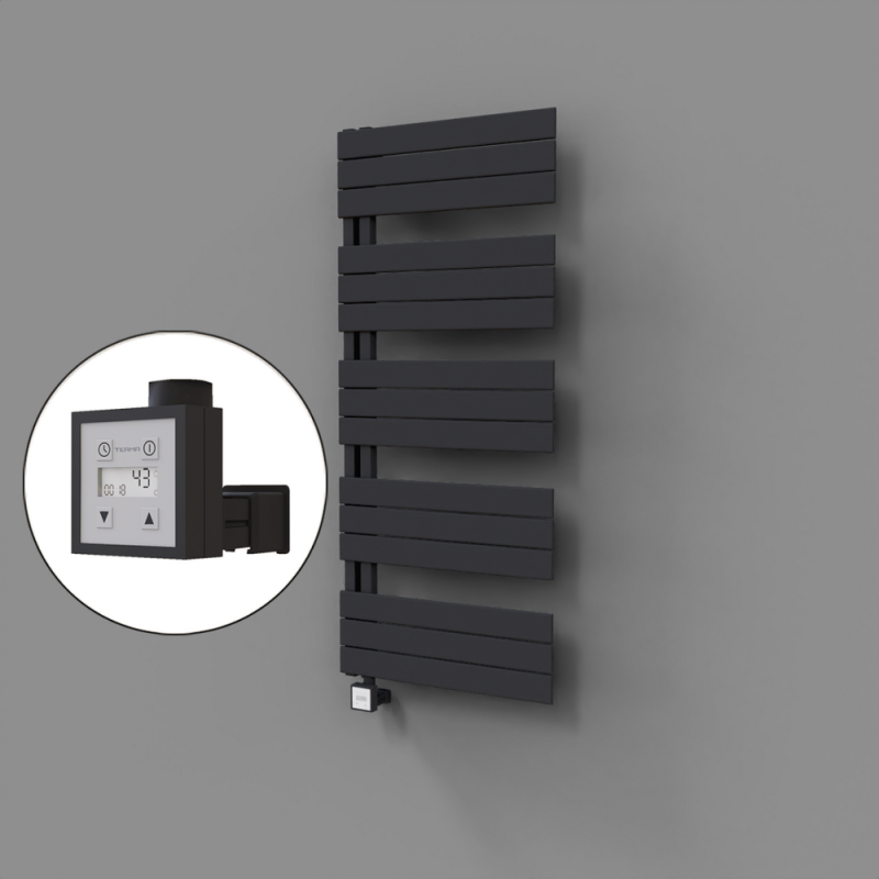 Sirius Dekoratif Elektrikli Havlupan 600x1400 Koyu Antrasit (KTX3 Termostat) 1000W - 1SIR06001400B6TE7100