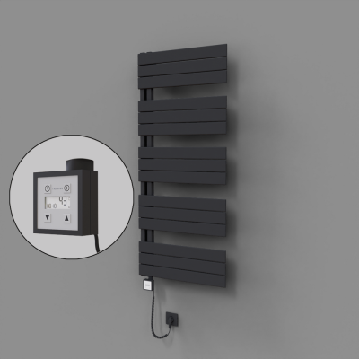 Radiva - Sirius Dekoratif Elektrikli Havlupan 600x1400 Koyu Antrasit (KTX3 Termostat) 1000W Spiral Kablolu (1)