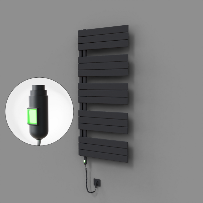 Sirius Dekoratif Elektrikli Havlupan 600x1400 Koyu Antrasit (On/Off Düğmeli) 900W - 1SIR06001400B6TE1090