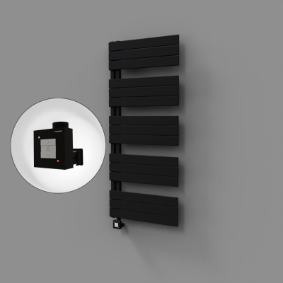 Radiva - Sirius Dekoratif Elektrikli Havlupan 600x1400 Siyah (KTX1 Termostat) 1000W