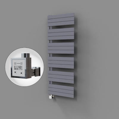 Radiva - Sirius Dekoratif Elektrikli Havlupan 600x1640 Gri (KTX3 Termostat) 1000W - 500