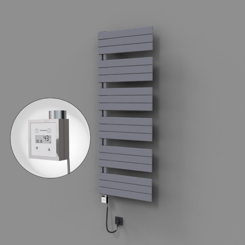 Sirius Dekoratif Elektrikli Havlupan 600x1640 Gri (KTX3 Termostat) 1000W Spiral Kablolu - 1SIR06001640B4TE7100-K