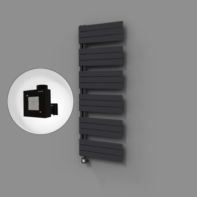 Radiva - Sirius Dekoratif Elektrikli Havlupan 600x1640 Koyu Antrasit (KTX1 Termostat) 1000W (1)