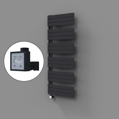 Radiva - Sirius Dekoratif Elektrikli Havlupan 600x1640 Koyu Antrasit (KTX3 Termostat) 1000W (1)