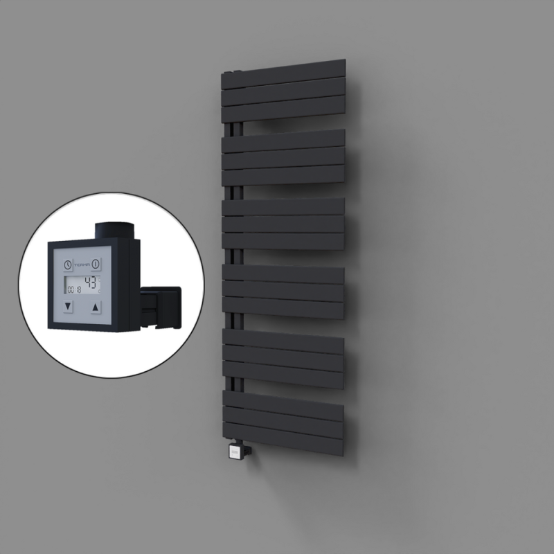 Sirius Dekoratif Elektrikli Havlupan 600x1640 Koyu Antrasit (KTX3 Termostat) 1000W - 1SIR06001640B6TE7100