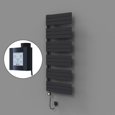 Radiva - Sirius Dekoratif Elektrikli Havlupan 600x1640 Koyu Antrasit (KTX4 Termostat) 1000W Spiral Kablolu