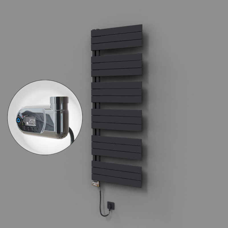 Sirius Dekoratif Elektrikli Havlupan 600x1640 Koyu Antrasit (Thesis Termostat) 900W - 1SIR06001640B6TE2090