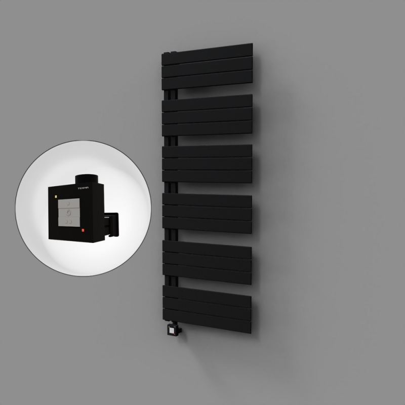 Sirius Dekoratif Elektrikli Havlupan 600x1640 Siyah (KTX1 Termostat) 1000W - 1SIR06001640B3TEB100