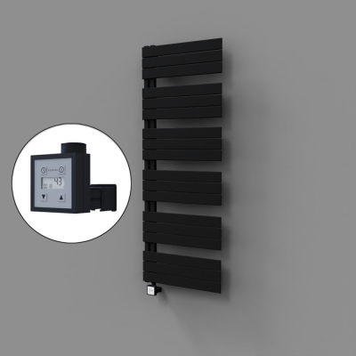 Radiva - Sirius Dekoratif Elektrikli Havlupan 600x1640 Siyah (KTX3 Termostat) 1000W