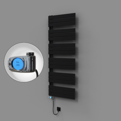 Radiva - Sirius Dekoratif Elektrikli Havlupan 600x1640 Siyah (Musa Termostat) 900W