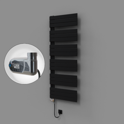 Radiva - Sirius Dekoratif Elektrikli Havlupan 600x1640 Siyah (Thesis Termostat) 900W (1)