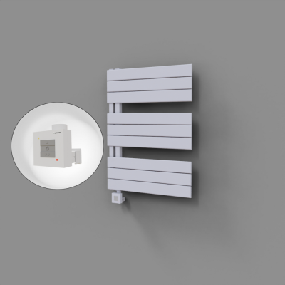 Radiva - Sirius Dekoratif Elektrikli Havlupan 600x800 Beyaz (KTX1 Termostat) 600W