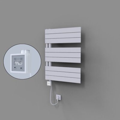 Radiva - Sirius Dekoratif Elektrikli Havlupan 600x800 Beyaz (KTX3 Termostat) 600W Spiral Kablolu