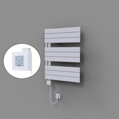 Radiva - Sirius Dekoratif Elektrikli Havlupan 600x800 Beyaz (KTX4 Termostat) 600W Spiral Kablolu - 500