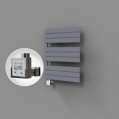 Radiva - Sirius Dekoratif Elektrikli Havlupan 600x800 Gri (KTX3 Termostat) 600W - 500