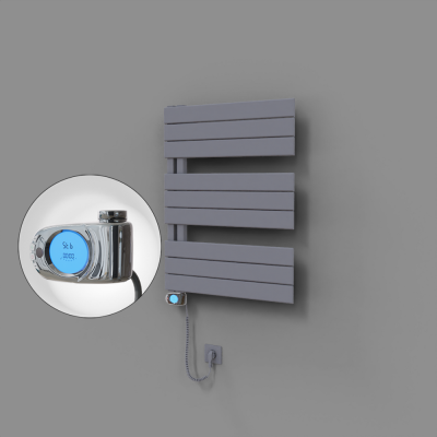 Radiva - Sirius Dekoratif Elektrikli Havlupan 600x800 Gri (Musa Termostat) 600W