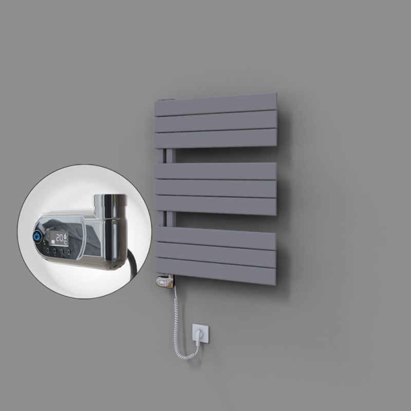 Sirius Dekoratif Elektrikli Havlupan 600x800 Gri (Thesis Termostat) 600W - 1SIR06000800B4TE2060