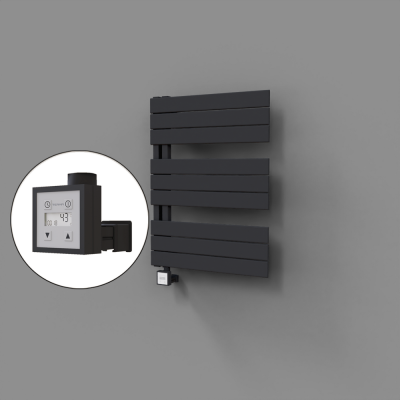 Radiva - Sirius Dekoratif Elektrikli Havlupan 600x800 Koyu Antrasit (KTX3 Termostat) 600W - 500