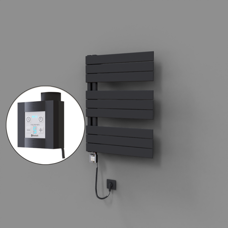 Sirius Dekoratif Elektrikli Havlupan 600x800 Koyu Antrasit (KTX4 Termostat) 600W Spiral Kablolu - 1SIR06000800B6TEC060-K