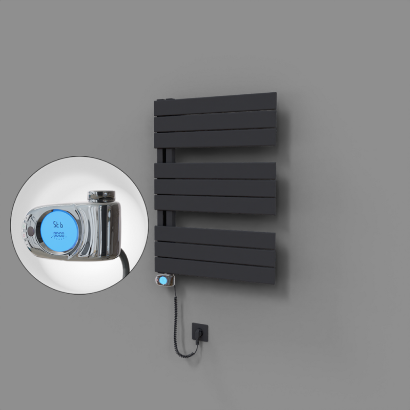 Sirius Dekoratif Elektrikli Havlupan 600x800 Koyu Antrasit (Musa Termostat) 600W - 1SIR06000800B6TE3060