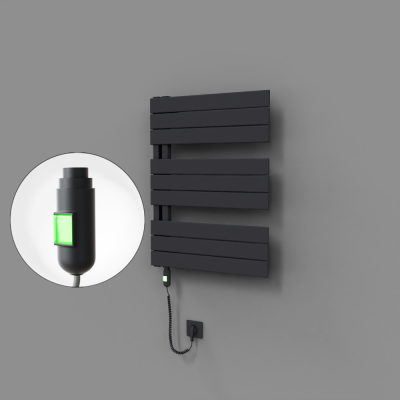 Radiva - Sirius Dekoratif Elektrikli Havlupan 600x800 Koyu Antrasit (On/Off Düğmeli) 600W (1)