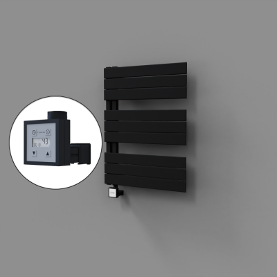 Radiva - Sirius Dekoratif Elektrikli Havlupan 600x800 Siyah (KTX3 Termostat) 600W