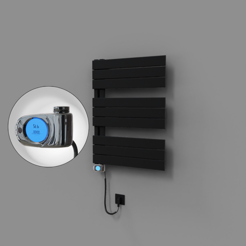 Sirius Dekoratif Elektrikli Havlupan 600x800 Siyah (Musa Termostat) 600W - 1SIR06000800B3TE3060