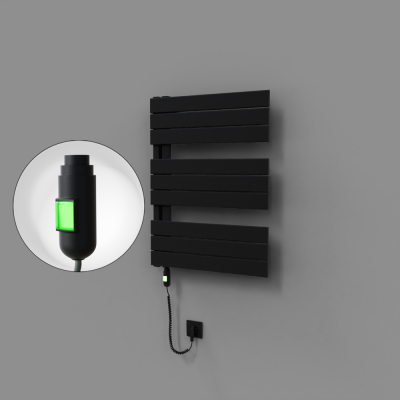 Radiva - Sirius Dekoratif Elektrikli Havlupan 600x800 Siyah (On/Off Düğmeli) 600W - 500